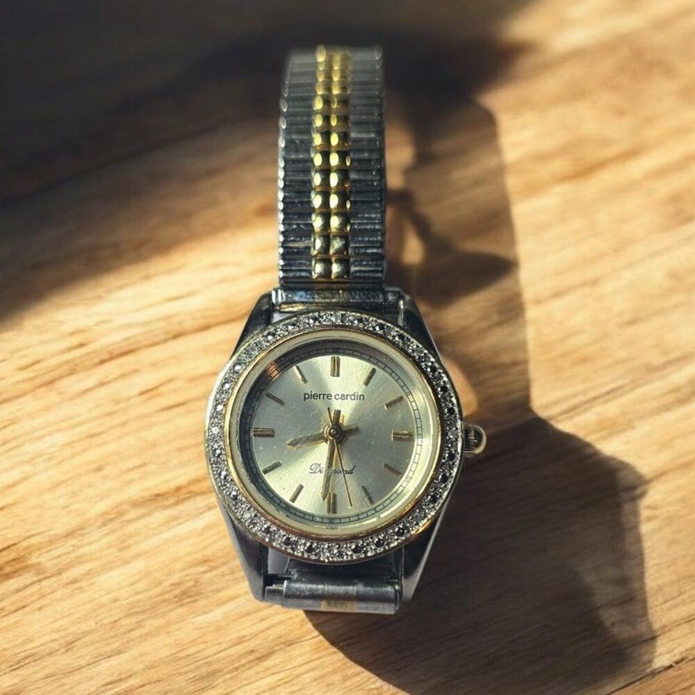 Pierre Cardin Diamond Bezel Two Tone Watch Gold Silver Tone - Executive Elegance